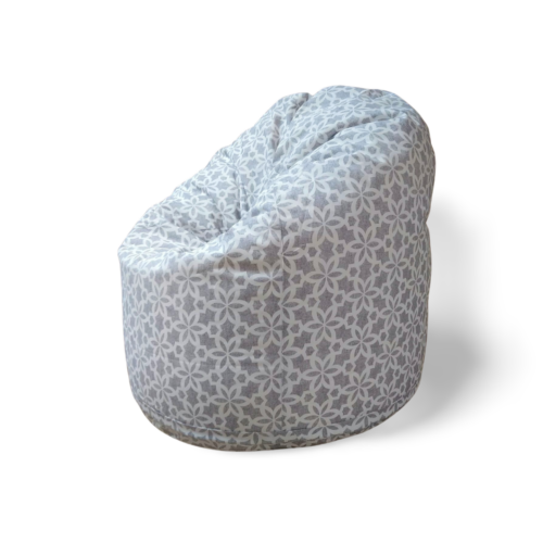 Szürke-fehér mintás babzsák fotel (felnőtt méret)