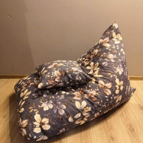 Szürke őszi leveles padló babzsák felnőtt