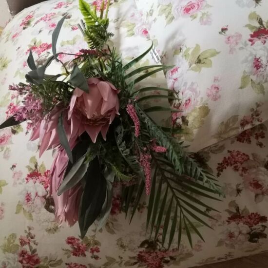 Ekrü vintage babzsákfotel, anyag
